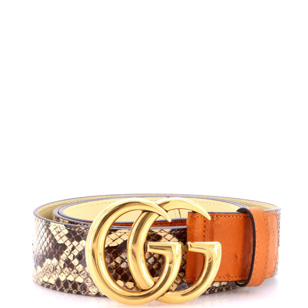 Gucci Wide GG Marmont Belt Python with Ostrich